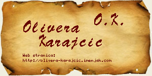 Olivera Karajčić vizit kartica